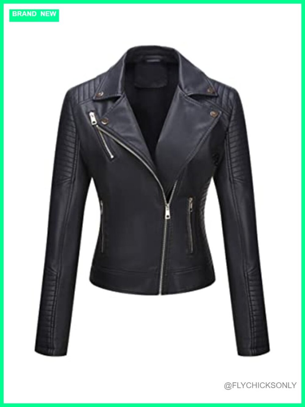 Faux Leather Moto Jacket Lightweight Biker Coat for Women Fall Spring
